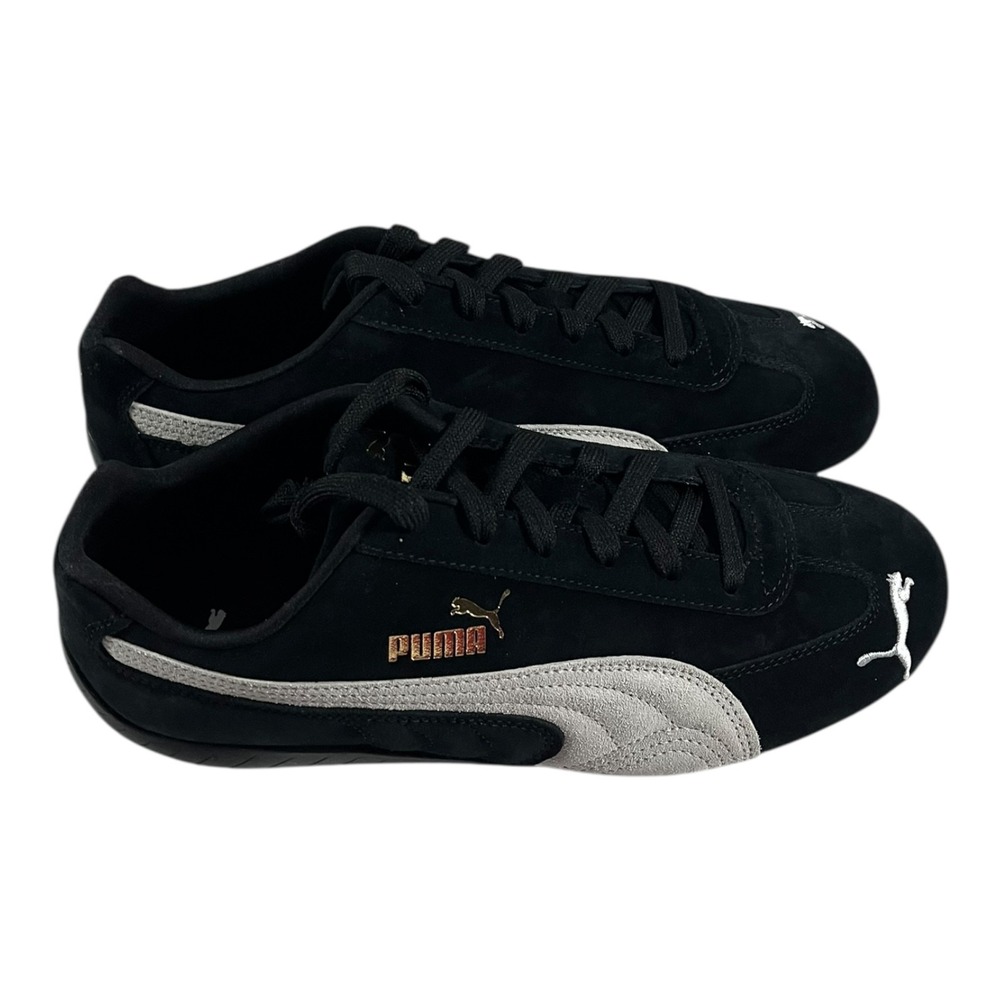 Puma Speedcat Black Suede Men's Athletic Shoes Gold Lettering Size 10 New - Picture 7 of 15